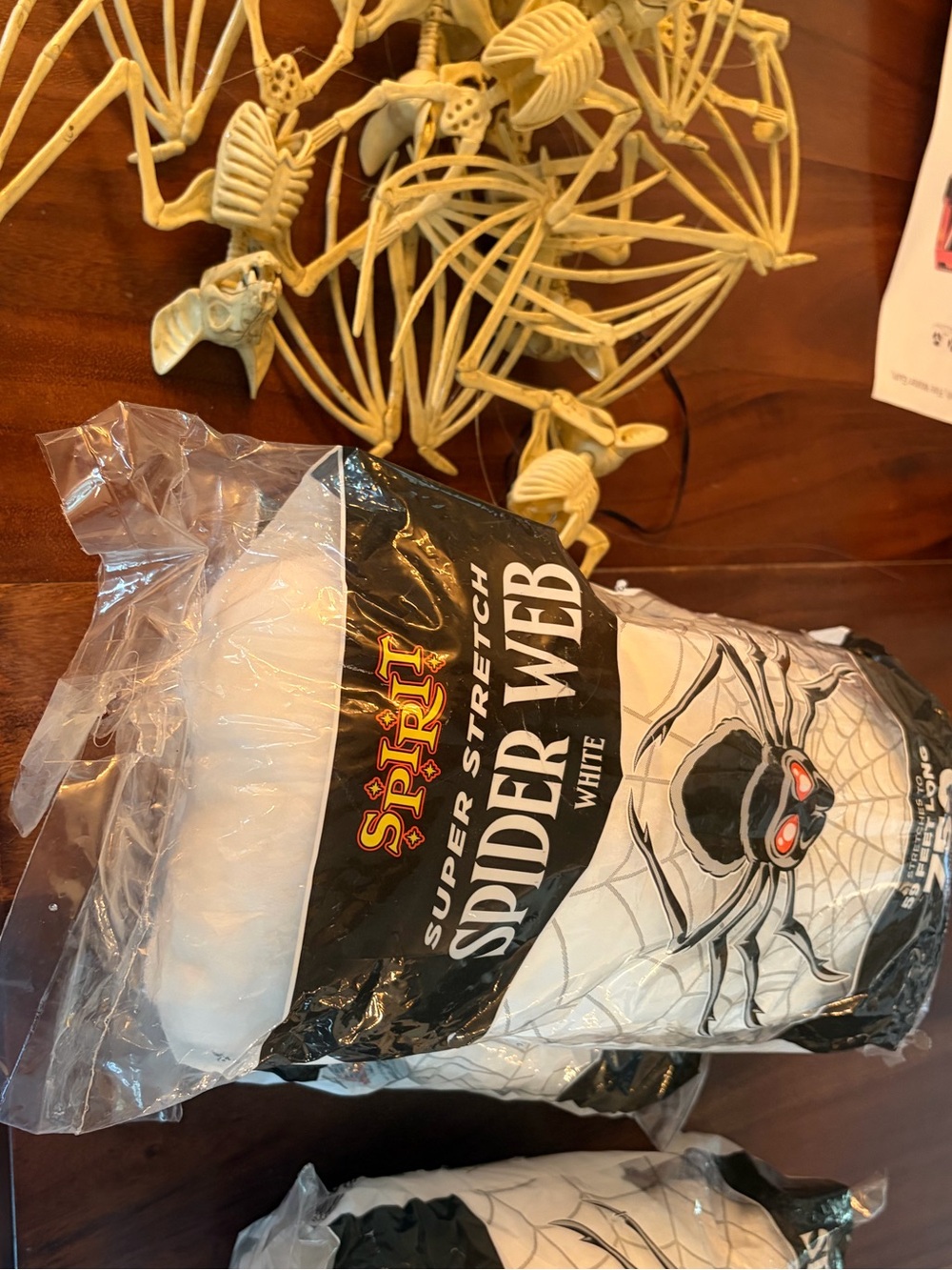 Halloween skeleton bats and spider webs